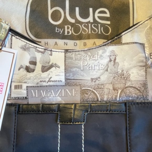 NWT Bosisio Parini Black Italy Design Shoulder/Crossbody Bag Purse Handbag - Picture 9 of 15